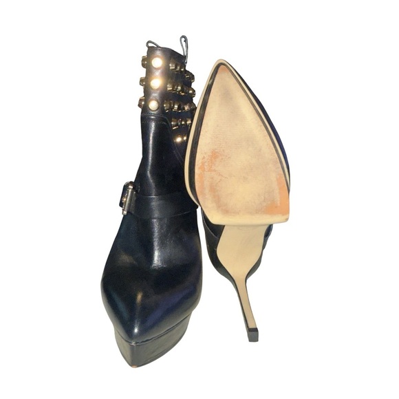 MICHAEL Michael Kors Bryn Leather Chic Heeled Studded Steampunk Sexy Party Boots - Picture 9 of 17